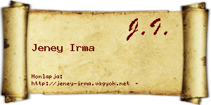 Jeney Irma névjegykártya