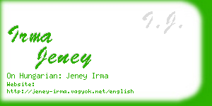 irma jeney business card